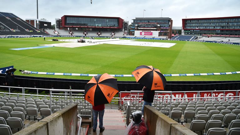 Rain hits Emirates Old Trafford (Associated Press)