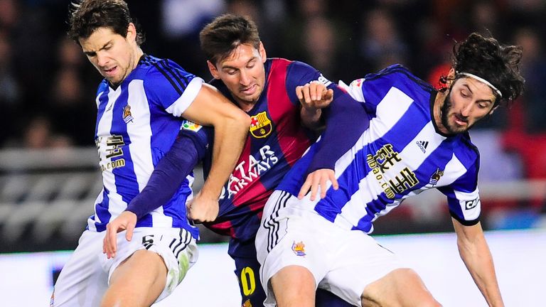 Esteban Granero (right) in action against Barcelona