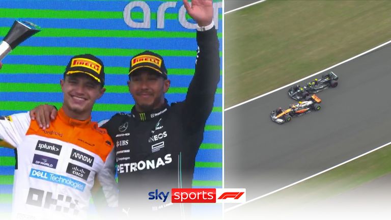 Lando Norris and Lewis Hamilton treated the Silverstone crowd to an epic battle, following the safety car