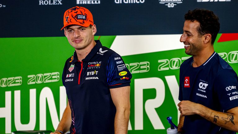 Max Verstappen and Daniel Ricciardo were reunited in a F1 press conference for the first time this year in Budapest
