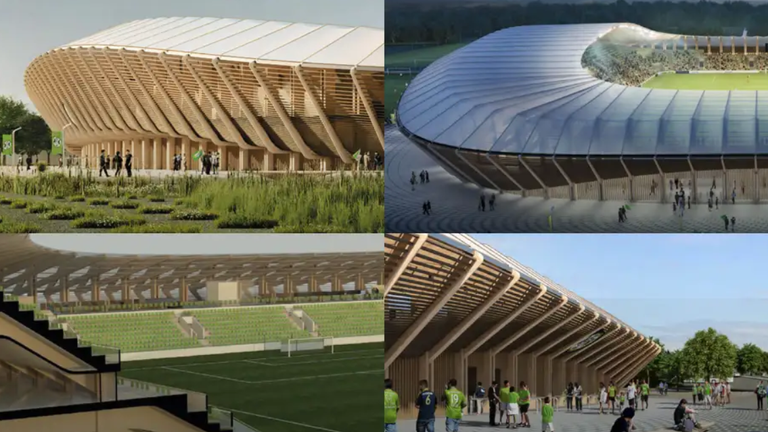 Made almost entirely from wood, Eco Park will be the world's most sustainable football stadium