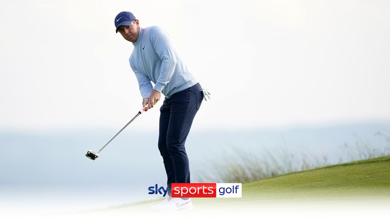 Rory McIlroy produced a fantastic putt from 41-feet out on the 14th hole to get his second birdie in the opening round of The Open.