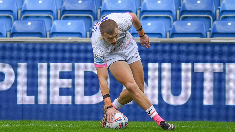 Ash Handley scored one of two Leeds tries at the AJ Bell Stadium 