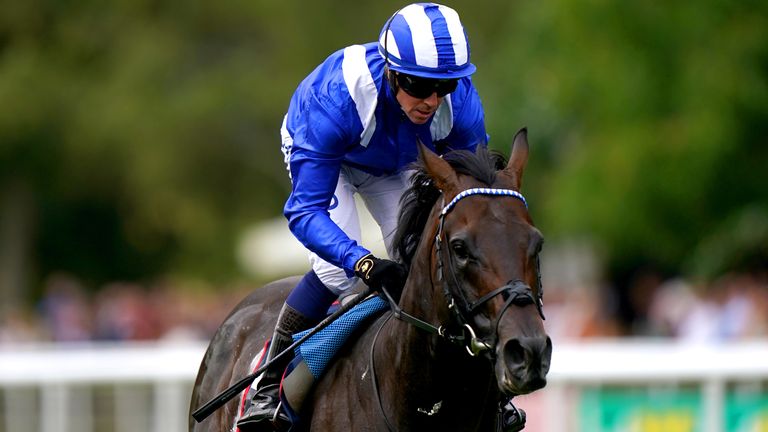 Jim Crowley and Israr win the Princess of Wales's Stakes at Newmarket