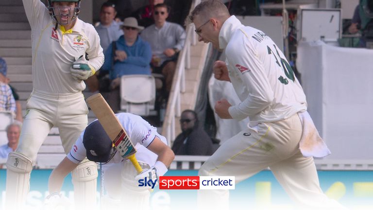 JOE ROOT BOWLED BY MURPHY ASHES FIFTH TEST