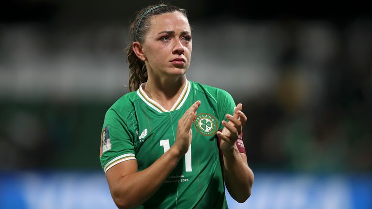 Captain Katie McCabe applauds the crowd after Ireland's World Cup exit was confirmed