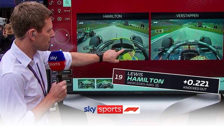 Anthony Davidson dari Sky F1 berada di SkyPad untuk menganalisis apakah Max Verstappen menghalangi Lewis Hamilton di lap terbangnya dan menyebabkan adu sprintnya tersingkir.