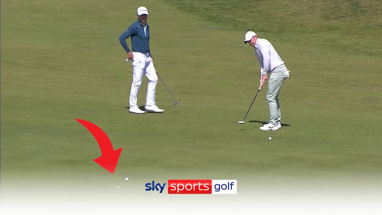 Rory McIlory makes an impressive eagle to take the lead of the Genesis Scottish Open!