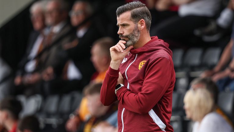ELGIN, SCOTLAND - JULY 15: Motherwell manager Stuart Kettlewell during a Viaplay Cup group stage match between Elgin City and Motherwell at Borough Briggs, on July 15, 2023, in Elgin, Scotland. (Photo by Ross MacDonald / SNS Group)