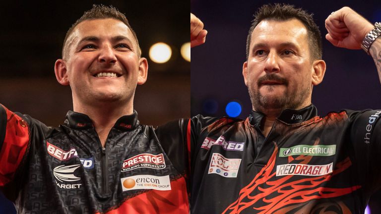 Nathan Aspinall und Jonny Clayton werden am Sonntag das World Matchplay-Finale bestreiten