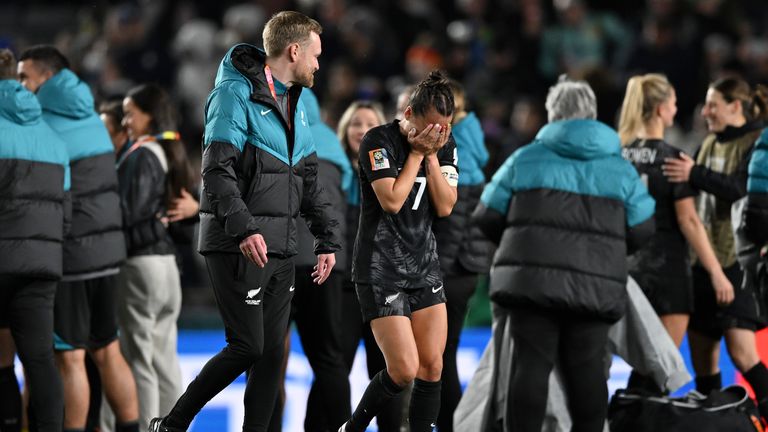 New Zealand captain Ali Riley was emotional at full-time