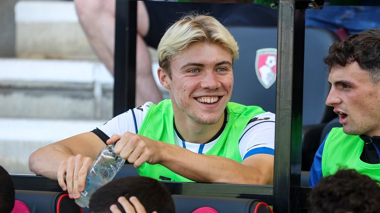 Rasmus Hojlund was at Bournemouth for a pre-season friendly with Atalanta on Saturday, the day it was confirmed Man Utd had agreed a fee for his transfer