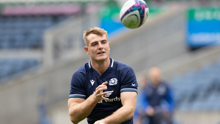 Stafford McDowall during a Scotland rugby training session at Murrayfield