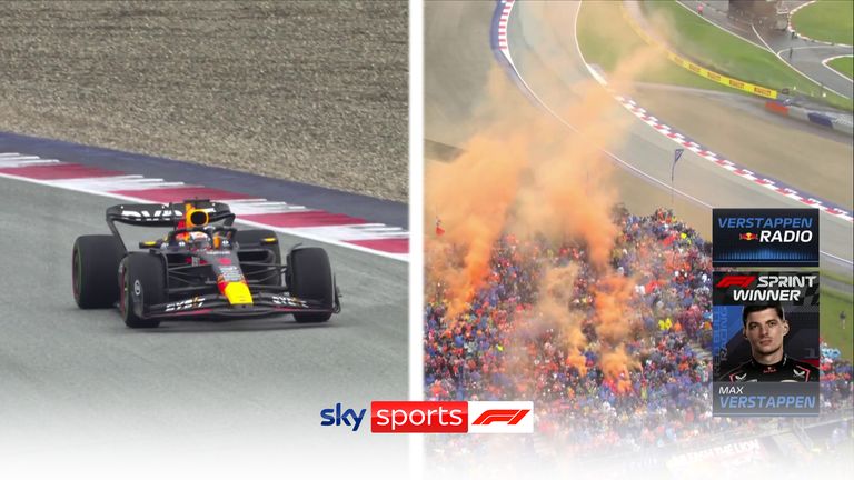 Max Verstappen wins frantic Austria sprint after opening lap battle with Perez!