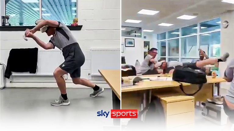 Sam Vesty takes virtual reality cricket a little too seriously