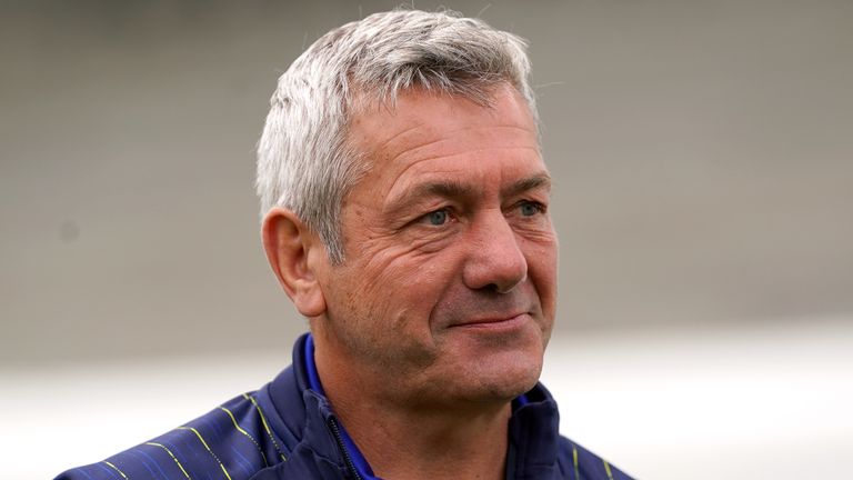 Warrington Wolves coach Daryl Powell during the defeat at Wakefield