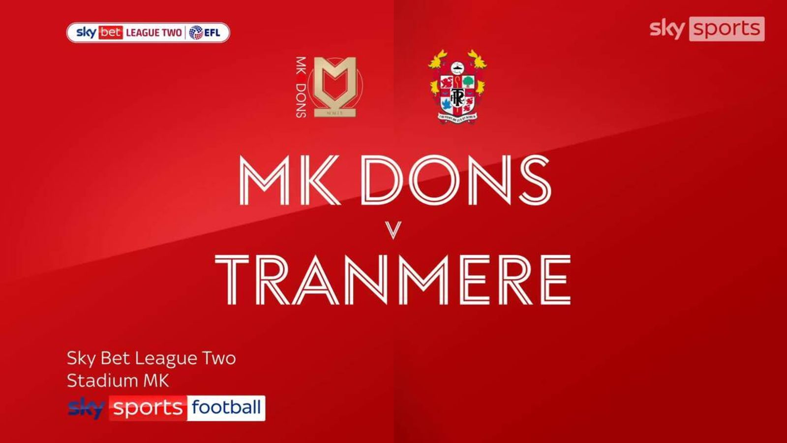 MK Dons 1 0 Tranmere Match Report & Highlights