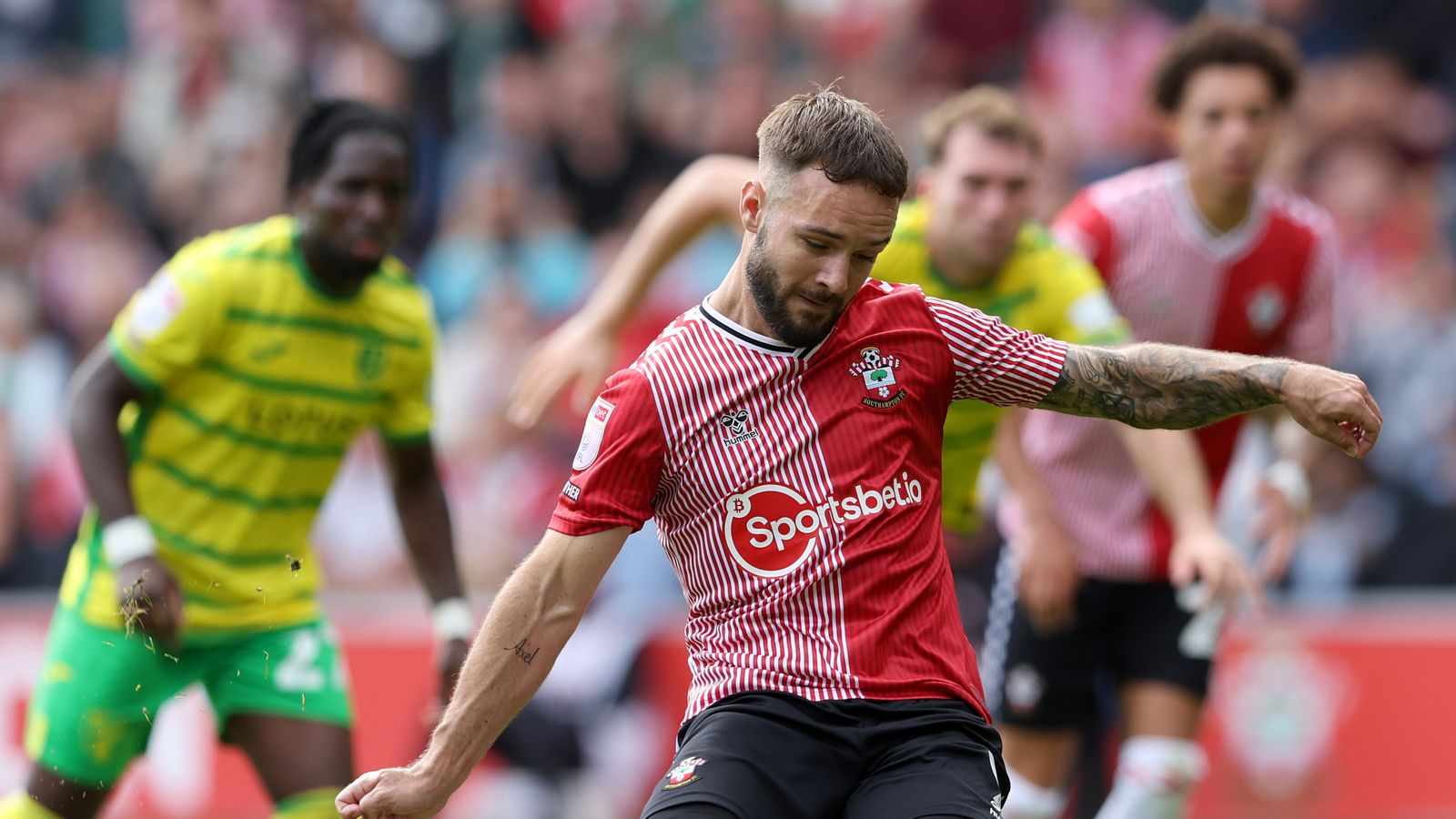 Southampton 4-4 Norwich City: Adam Armstrong scores two penalties in incredible eight-goal thriller | Football News | Sky Sports