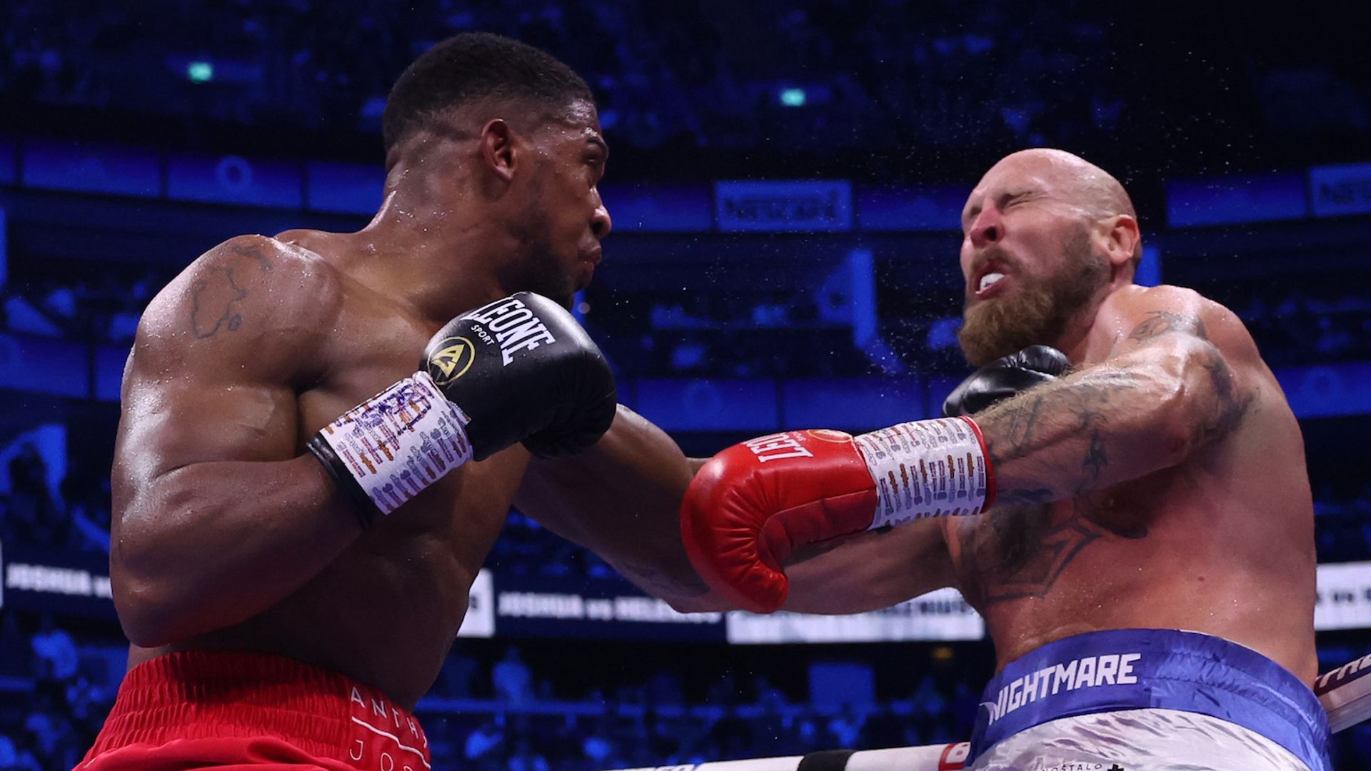 Joshua blasts Helenius down and out in seven rounds