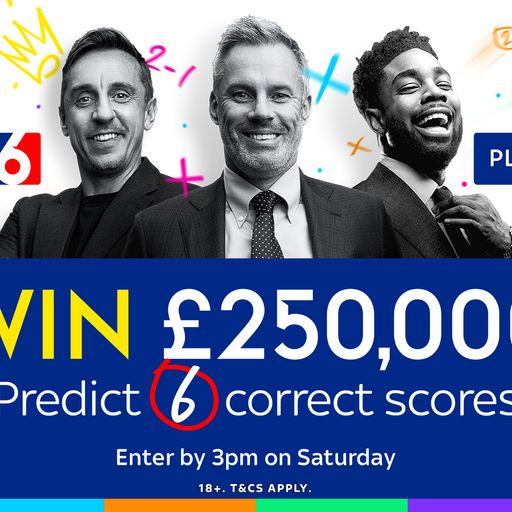 รับรางวัล £250,000 ด้วย Super 6!