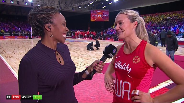 England's Chelsea Pitman says that she is honoured to have inspired future generations after her side made history by reaching their first Netball World Cup final