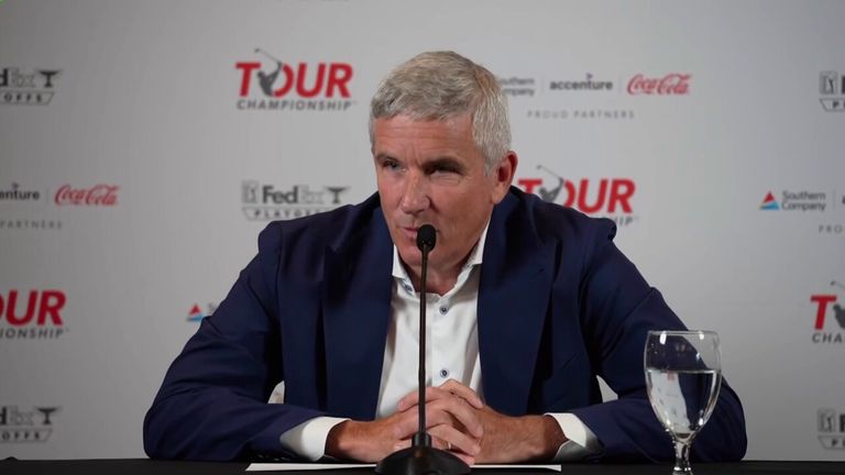 PGA Tour commissioner Jay Monahan says there is no reason why the merger between the PGA Tour, DP World Tour and LIV Golf won't be completed before the end of the year. 