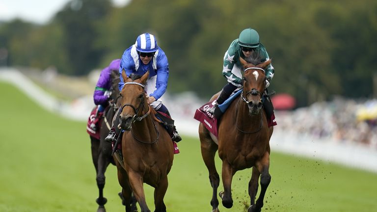 Al Husn (left) was a 9/1 winner of the Group One Nassau Stakes 