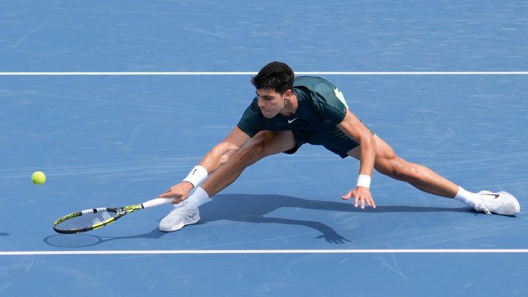 August 17, 2023: Carlos Alcaraz (ESP) defeated Tommy Paul (USA) 7-6, 6-7, 6-3, at the Western & Southern Open being played at Lindner Family Tennis Center in Mason, Ohio.