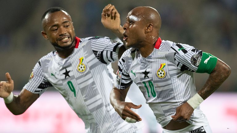 The Ayew brothers in action for Ghana