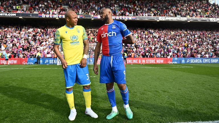 Andre Ayew with Jordan on the final day of last season