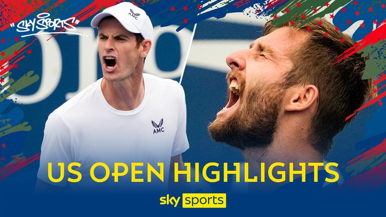 Highlights of Andy Murray&#39;s first round match against Radu Albot at the US Open.
