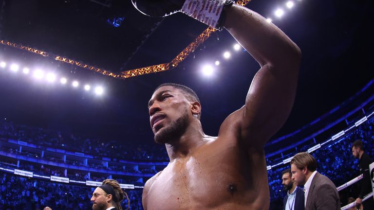 London, UK - August 12:Anthony Joshua v Robert Helenius Heavyweight Contest..12 August 2023.Picture By Mark Robinson Matchroom Boxing.Anthony Joshua Knocks out Robert Helenius