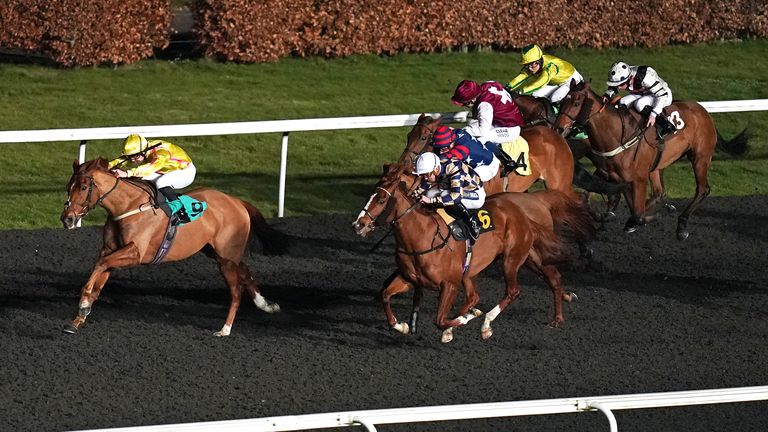 Big Jimbo in winning action at Kempton this year