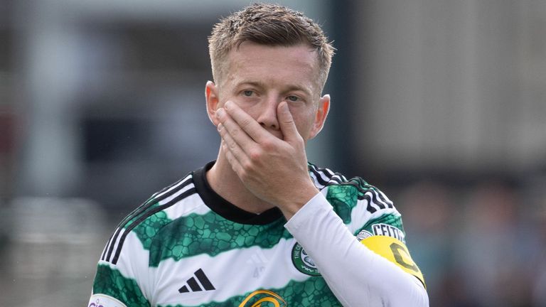 Callum McGregor looks dejected during Celtic's defeat to Kilmarnock 