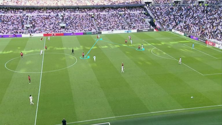 Manchester United's midfield three was stretched at Spurs
