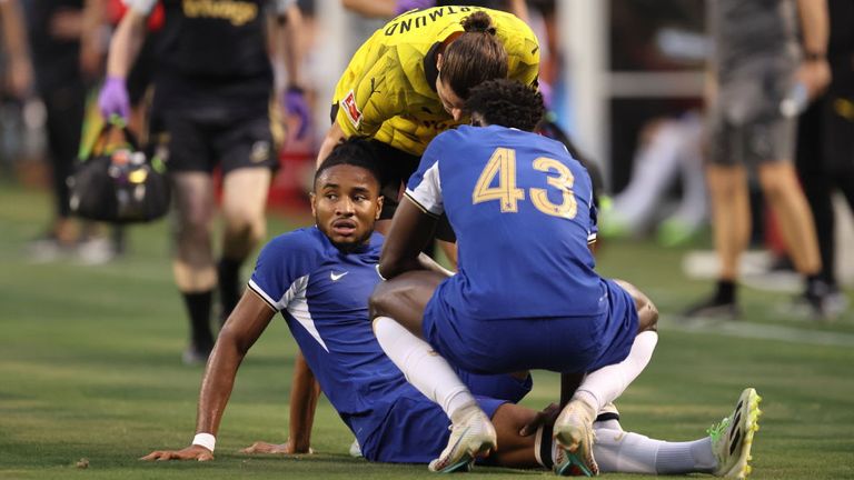 Chelsea 1-1 Borussia Dortmund: Christopher Nkunku picks up knee injury as  Mason Burstow scores late equaliser for Blues | Football News | Sky Sports