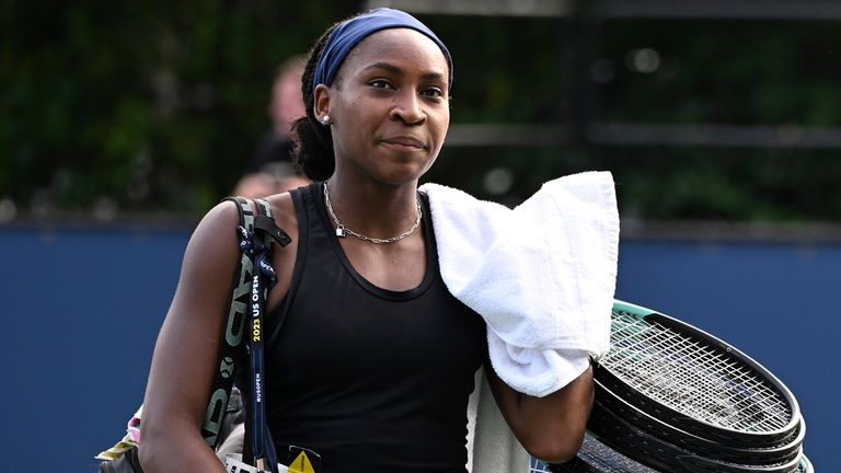 2023 US Open Practice ** STORY AVAILABLE, CONTACT SUPPLIER** Featuring: Coco Gauff Where: Flushing Meadows, New York, United States When: 23 Aug 2023 Credit: Robert Bell/INSTARimages  (Cover Images via AP Images)