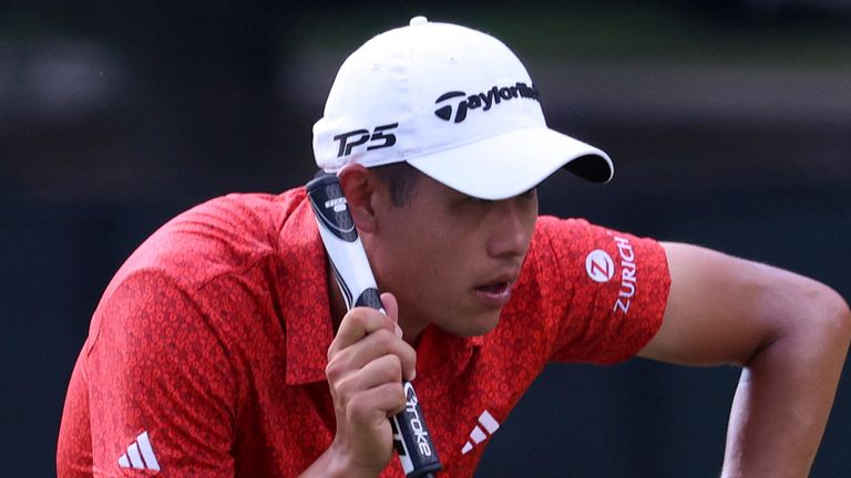 Collin Morikawa was playing alongside Hovland in the final group on Saturday at East Lake 