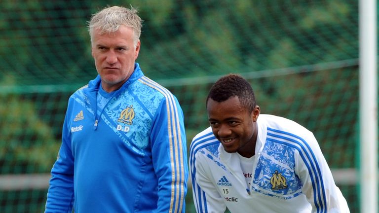 Ayew while at Marseille with Didier Deschamps