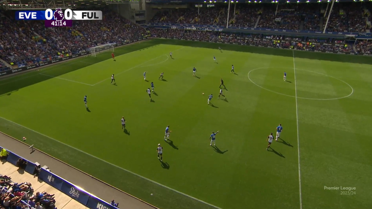 Everton's fluid midfield sees Onana breaking onto Idrissa Gueye's pass