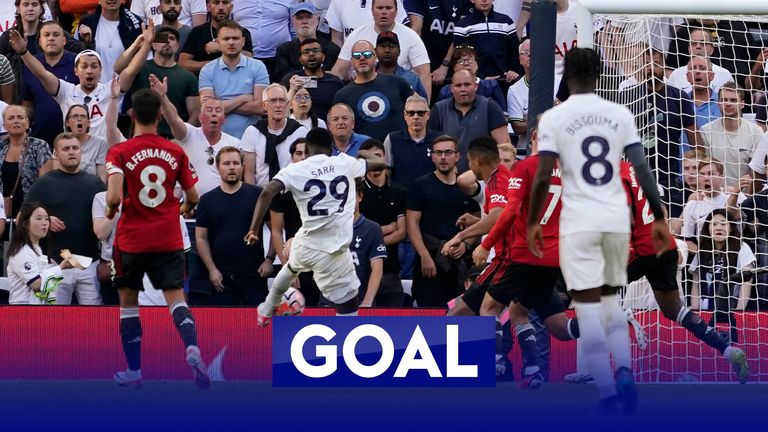 Pape Sarr puts Tottenham 1-0 up against Manchester United