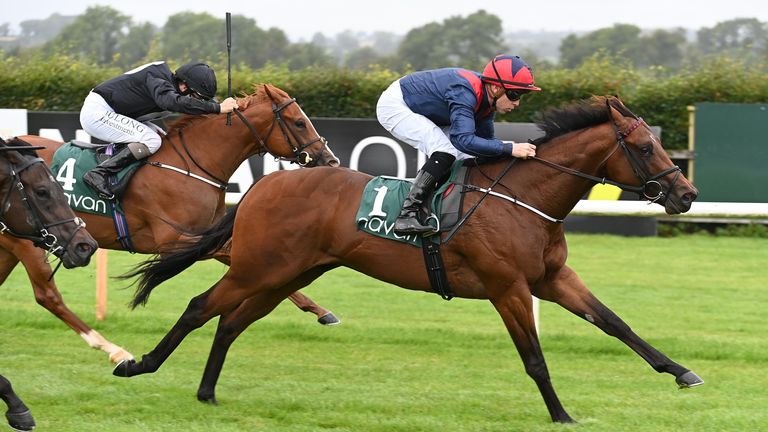 Francis Meynell and Leigh Roche in winning action at Navan