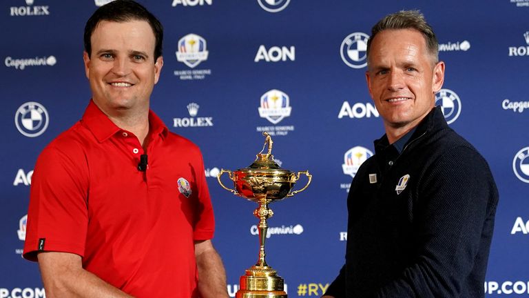 Luke Donald (right) and Zach Johnson (left) are the team captains for the 2023 contest in Rome