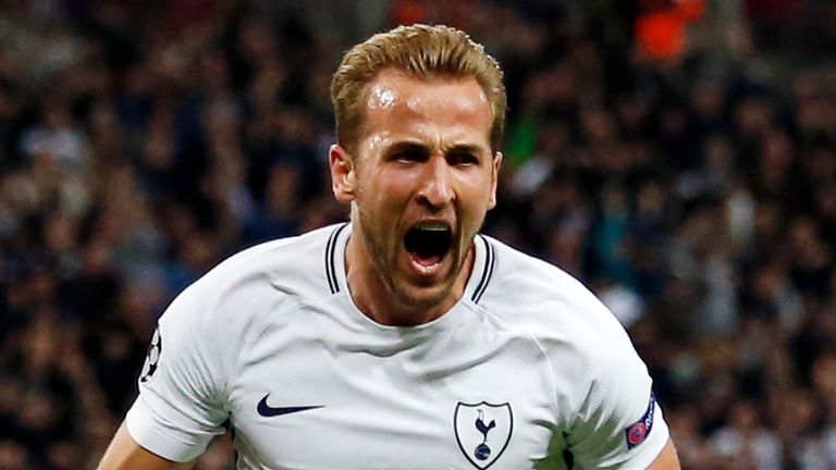 September 13, 2017 - London, United Kingdom - Tottenham&#39;&#39;s Harry Kane celebrates scoring his sides second goal during the champions league match at Wembley Stadium, London. Picture date 13th September 2017. Picture credit should read: David Klein/Sportimage (Cal Sport Media via AP Images)