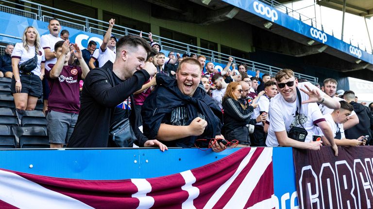 Hearts fans made the trip to Norway for the first leg 