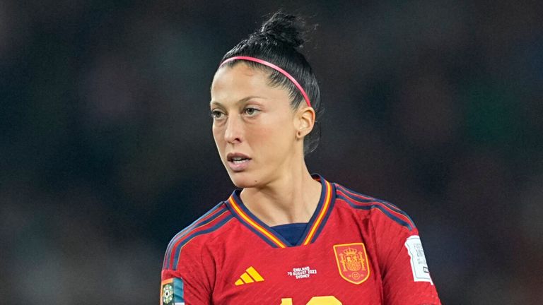 Spain&#39;s Jennifer Hermoso looks on during Women&#39;s World Cup final against England