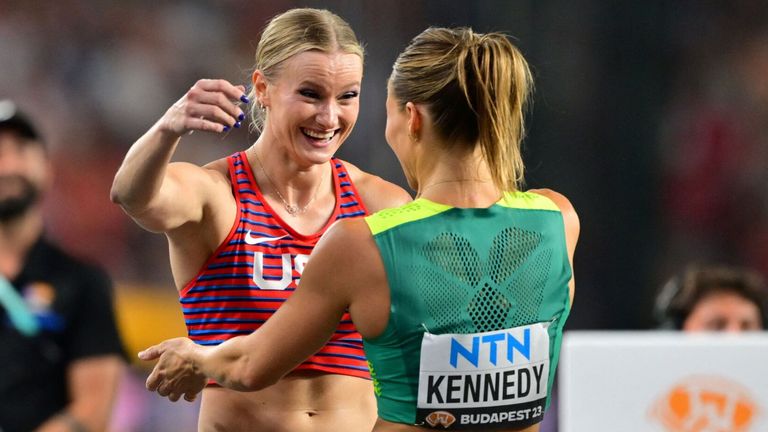 America's Katie Moon and Australia's Nina Kennedy shared pole vault gold