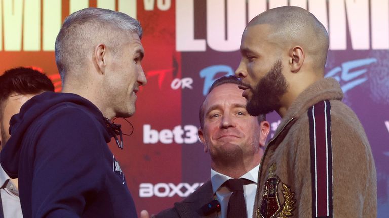 SMITH v EUBANK JR 2 BOXXER .31/08/2023 NEW CENTURY MANCHESTER.PRESS CONFERENCE.PIC LAWRENCE LUSTIG/BOXXER.(PICS FREE FOR EDITORIAL USE ONLY).MIDDLEWEIGHT CONTEST.LIAM SMITH v CHRIS EUBANK JNR
