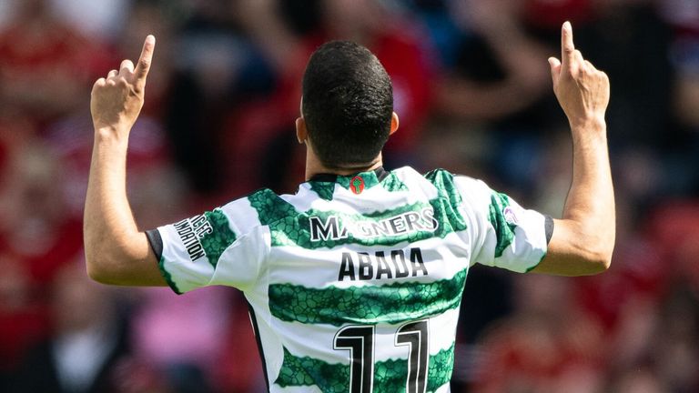 Celtic's Liel Abada celebrates after scoring to make it 1-0
