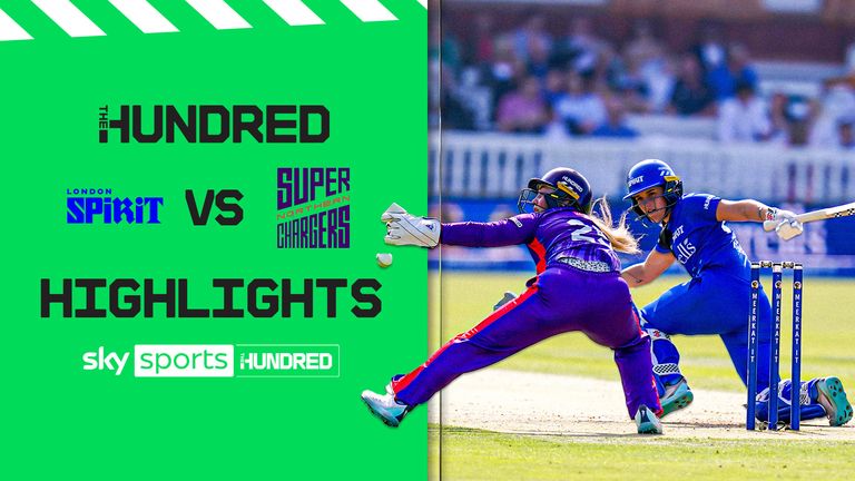 The best of the action from The Hundred clash between Northern Superchargers and London Spirit.